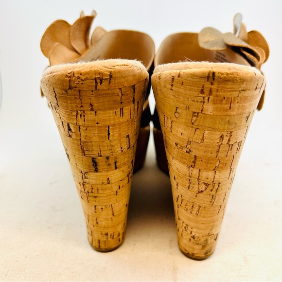 Korks Kork-Ease Metallic Rose Gold Leather Holly Platform Wedges, size 9 40.5 - Picture 10 of 13